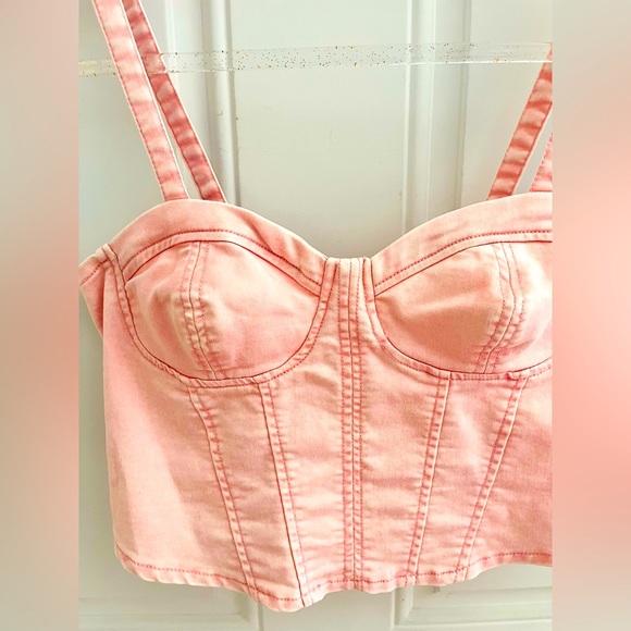 no boundaries simple cutie light pink cropped tank top size large - Picture 2 of 4